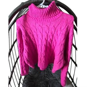 Pink Rose Turtleneck Sweater Size XL